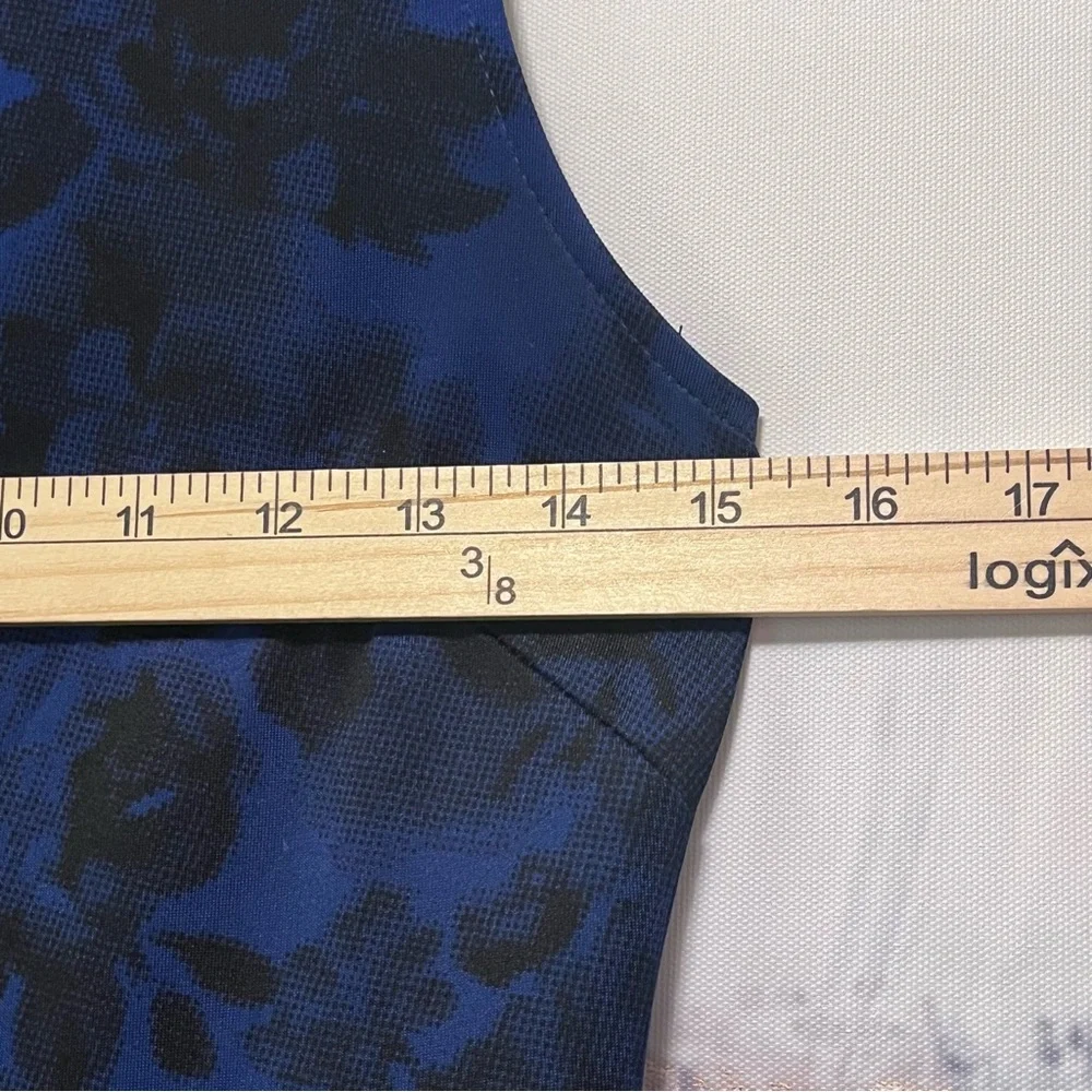 RED Saks Fifth Avenue Sheath Dress Romantic Floral Fit & Flare Blue Black Size M - Picture 14 of 15